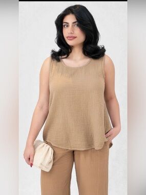 Shannon Passero | Cotton Gauze Hi-Low Tank Top